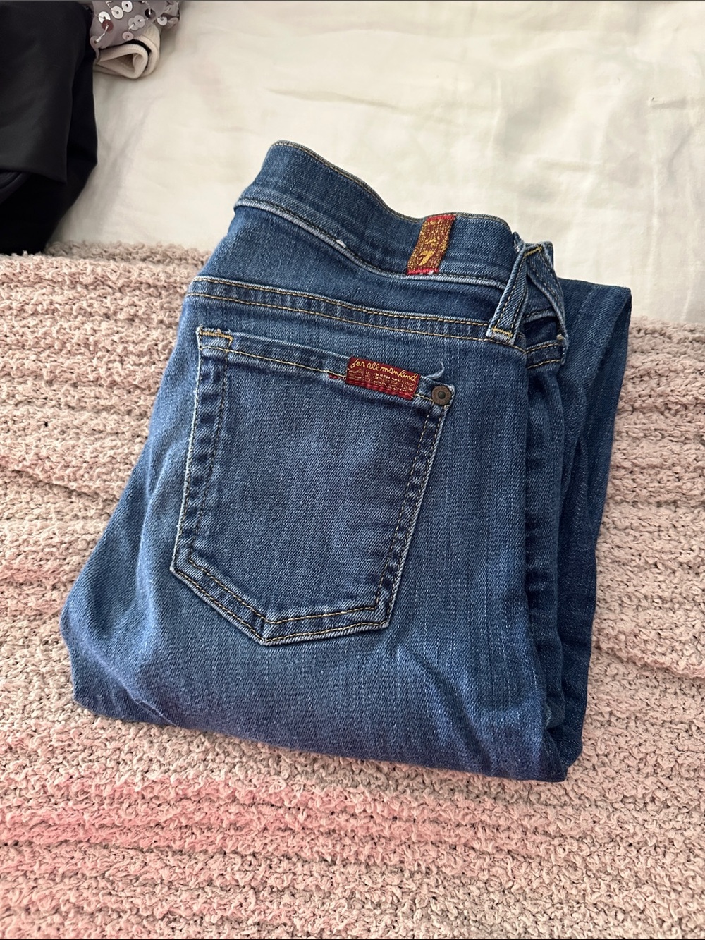 7 For All Mankind Skinny Jeans - Dark Blue Wash